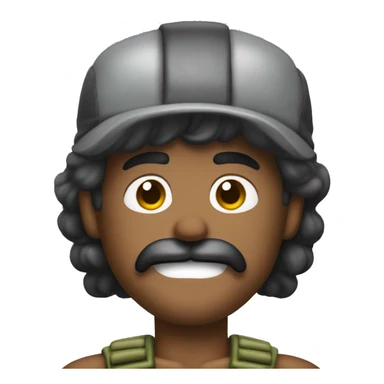 mustachioed Rambo winks sticker