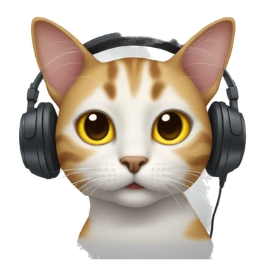 Cat with headphones  sticker