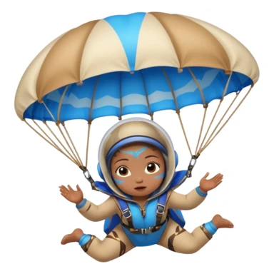 Skydiving girl baby shaman with parachute and UFO blue sticker