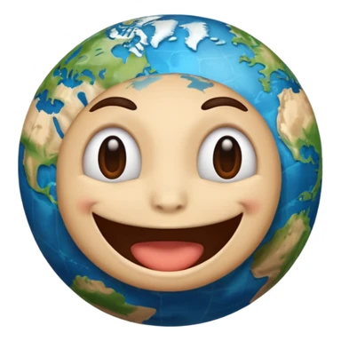Planet earth emoji face on the office  sticker