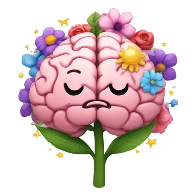 flowers, brain, stars sticker