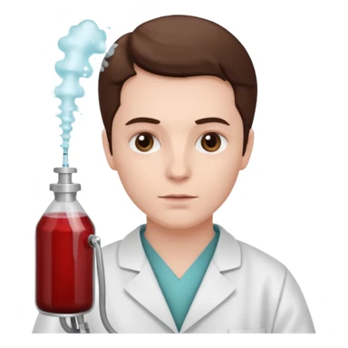 A victorian surgeon using a carbolic spray and wearing a gown sticker