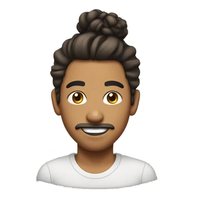 lightskin man with a messy bun sticker