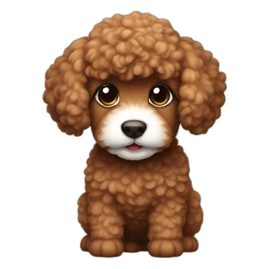 Brown mini pudel sticker