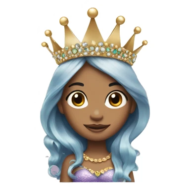 girl with crown and jewelry into a mermaid sticker
