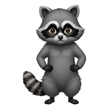 racoon with a body sticker
