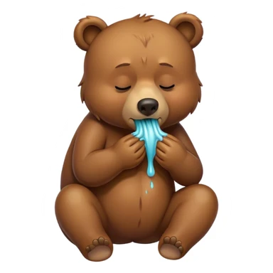 vomiting bear sticker