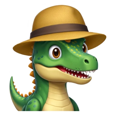 A dinosaur with hat sticker
