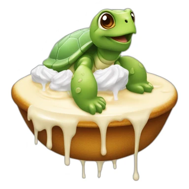 Tortue qui mange crème glacée sticker