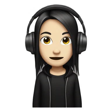 goth with headphones sticker
