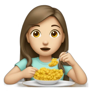 Girl eating dose sticker