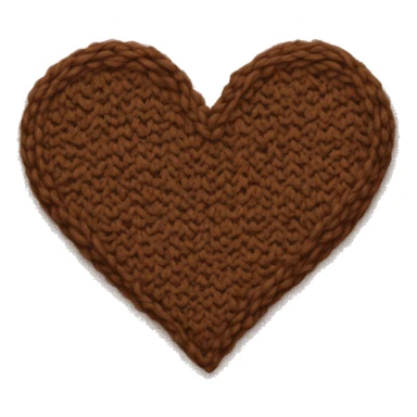 Brown knit heart sticker