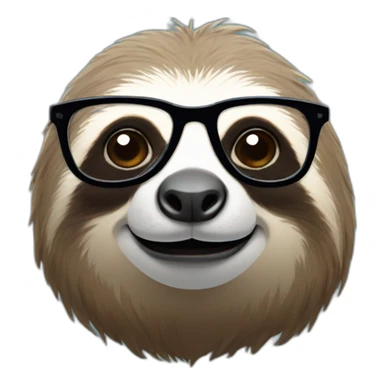 sloth with glasses sticker