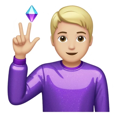 Glitter Purple and Cian hangloose sticker