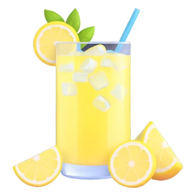fresh lemonade with ice cubes sticker