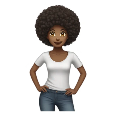 Afro girl sticker