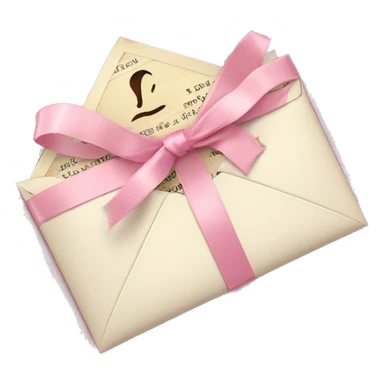 vintage love letters in envelope tied with a baby pink ribbon  sticker