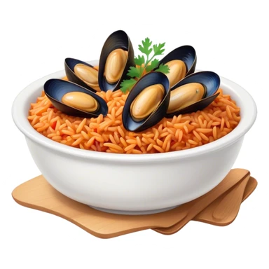 Spanish rice mussels onions  sticker