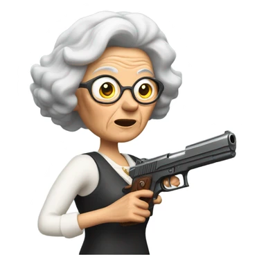 Grandman with a deagle with big recoil but the Gun is store scanner  sticker