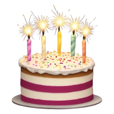 Birthday cake with sparkler candles sticker