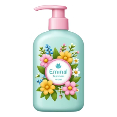 , flower)

bottle of hair care product with seasonal symbols around sticker