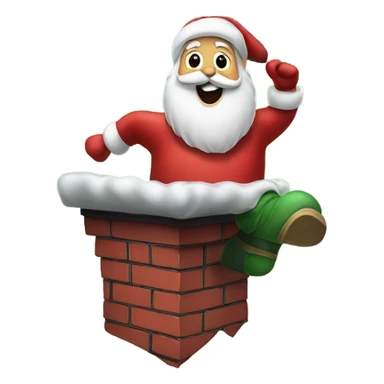 Santa jumping down the chimney sticker