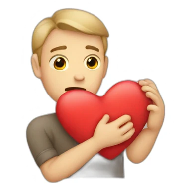 Homme triste coeur briser dans les mains sticker