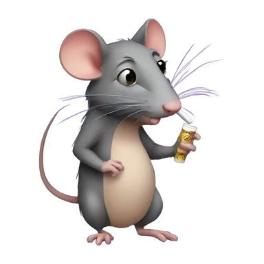 A rat smokes a cigarette sticker