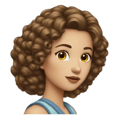 Russian beauty brown hair sticker