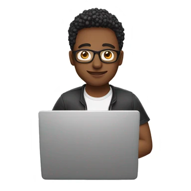 Content creator with laptop sticker