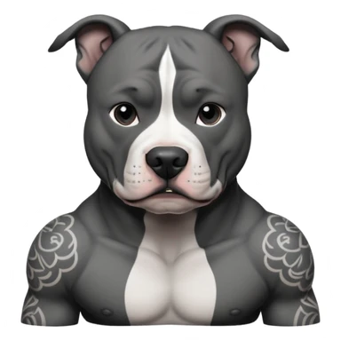 pitbull with body and face tattoo sticker
