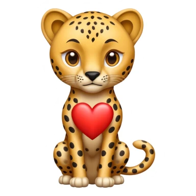 Guépard avec des yeux en coeur  sticker