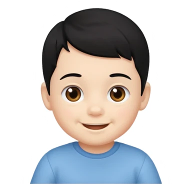 baby boy black hair sticker