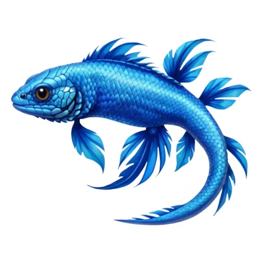 Mountain-Blue-Bird-Blue-Iguana-Blue-Betta-Fish fusion-animal-hybrid-creature sticker