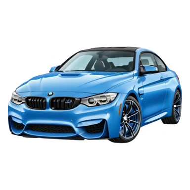 blue Bmw M4, Emoji style sticker