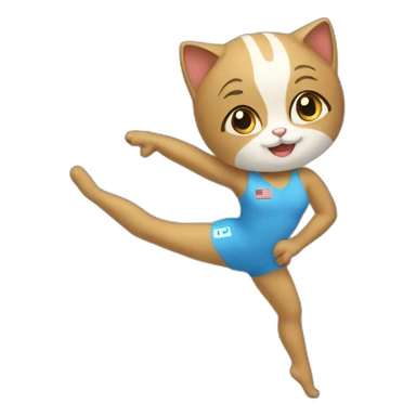 un chat gymnaste sticker