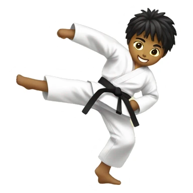 taekwondo kid kicking sticker