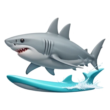 a shark surfing sticker