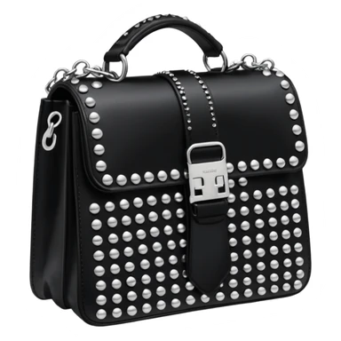 Ultra realistic Alexander Wang bag, in an anime aesthetic style with detailed embellishment  sticker