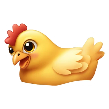 baby chicken laying in a bed sticker
