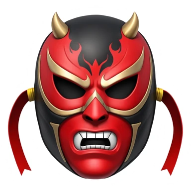 sinister luchador mask with evil expression sticker
