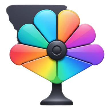 Davinci resolve "Color managment" shape, glossy iconm (rainbow colors) sticker