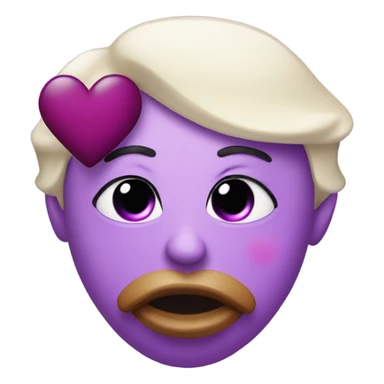 Kissy face with Purple Heart sticker