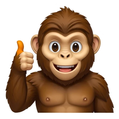 Ape with a thumbs up sticker