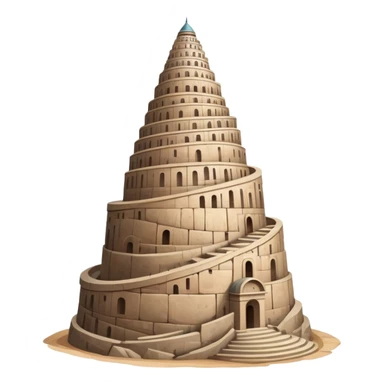 Tower of Babel, spiraling ancient tower reaching to the sky sticker