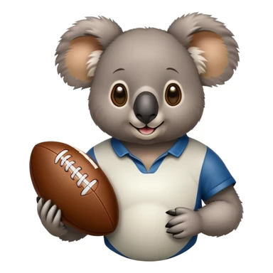 Koala holding a rugby ball sticker