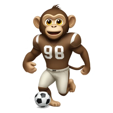 Monkey playing football sticker
