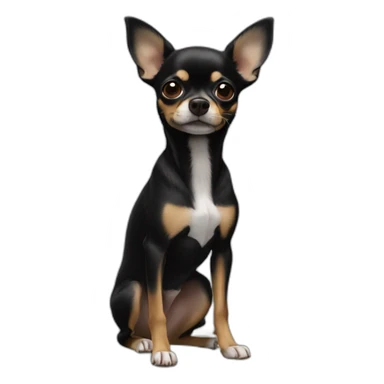 Chihuahua negro kisses sticker