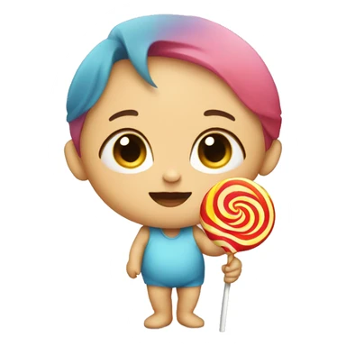 Baby with lollipop  sticker