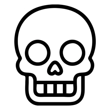 stylized skull icon, minimal, bold lines sticker